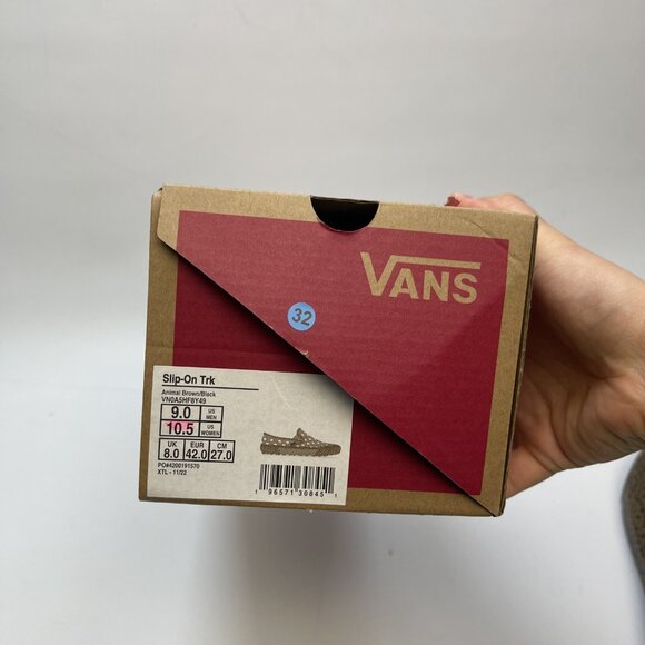 Vans Slip-On TRK Animal Cheetah Print AOP 'Brown Black' Men's Size 9 US NEW - Picture 8 of 10
